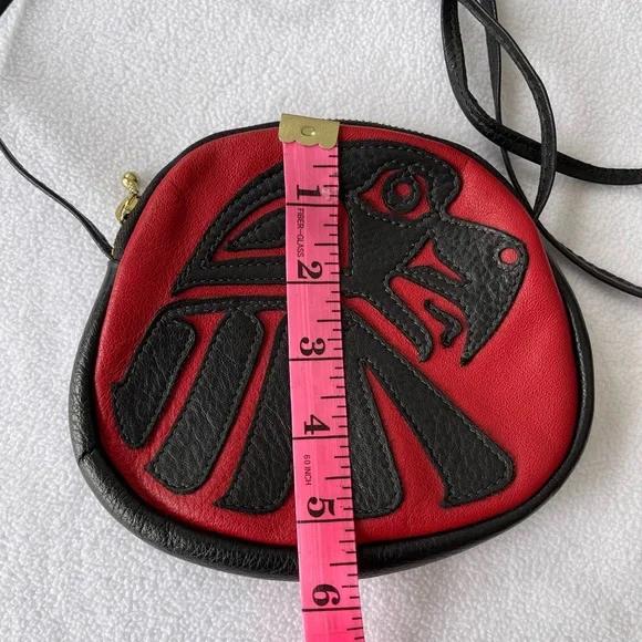 EAGLE Black and Red Leather Native Purse, Spirit of the Wild  display picture 1