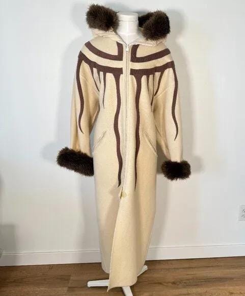 STUNNING Size Large 80s Linda Lundstrom La Parka Wool Coat With