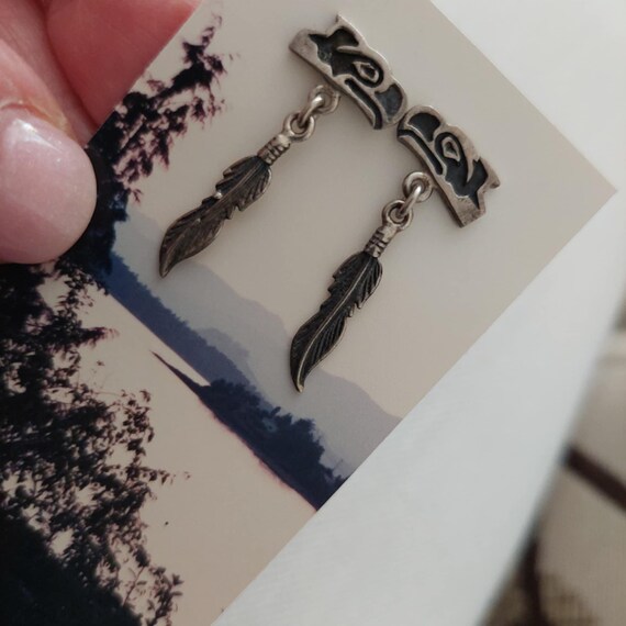 Silver EAGLE FEATHER Design First Nations Small S… - image 2