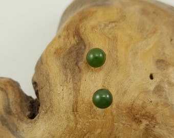 Authentic BC Jade Tiny  Stud Earrings ( Vintage ) J16