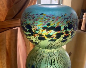 Robert Held Art Glass Vase Signed Original Label Collectible Glass