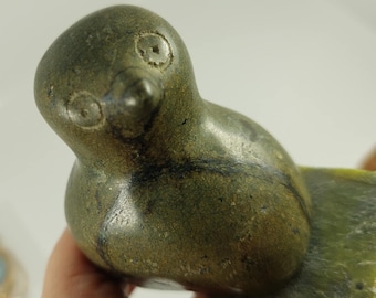 Vintage Carved Small Soapstone OWL Sculpture