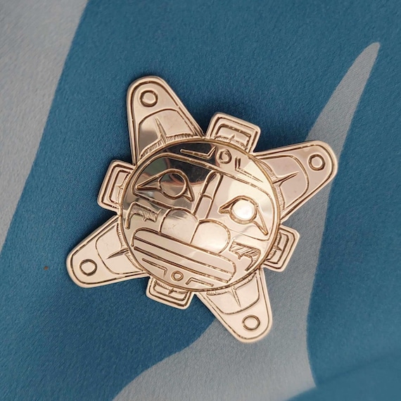 Native First Nations Signed SUN Design Sterling S… - image 1