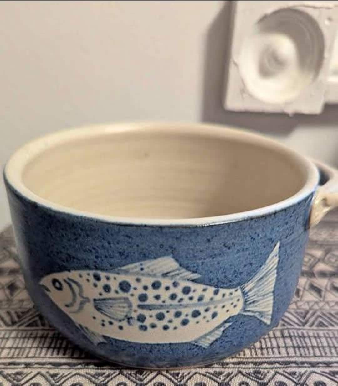 FISH Design Small Pottery Dish, Artisan Signed, Tanglewood Pottery - Etsy