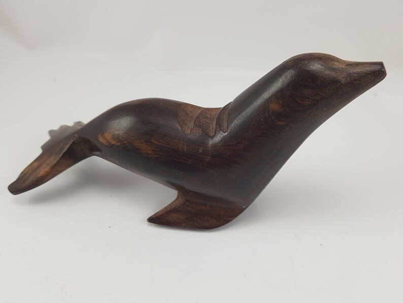 Vintage Seal Carved Hardwood Seal Ironwood Carving Etsy