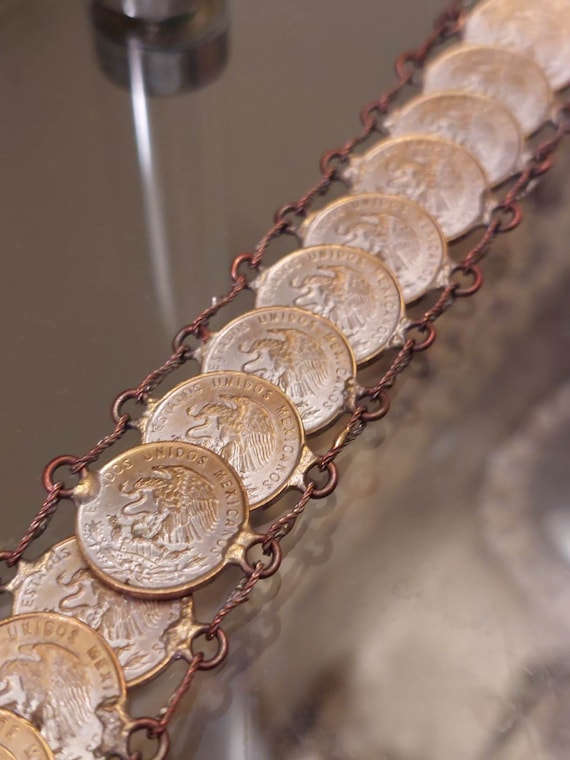 Mexican Coin Bracelet Mid Century 1950-1960, Touri