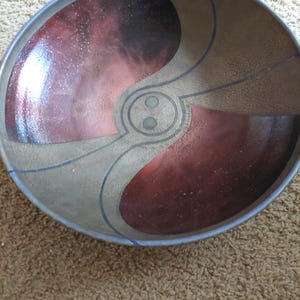 ZEER GROTE raku-keramische kom van de Canadese kunstenaar John Charnetski, 14 inch