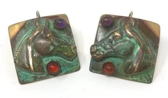 Artisan solid brass pierced equestrian horse head… - image 3