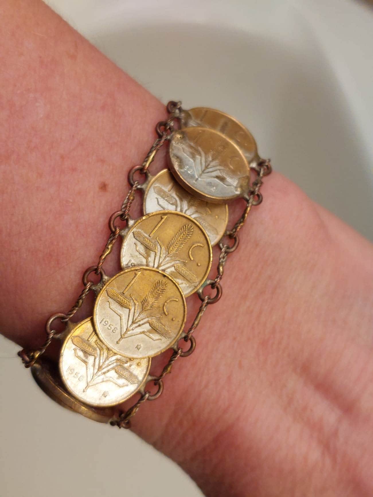 新製品情報も満載 Mexican Coin Bracelet Mid Century 1950-1960, Tourist アクセサリー