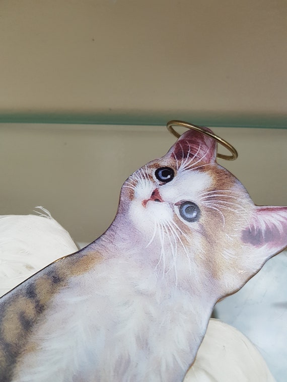 Porcelain Angel Cat Ornament, Signed - Etsy 日本