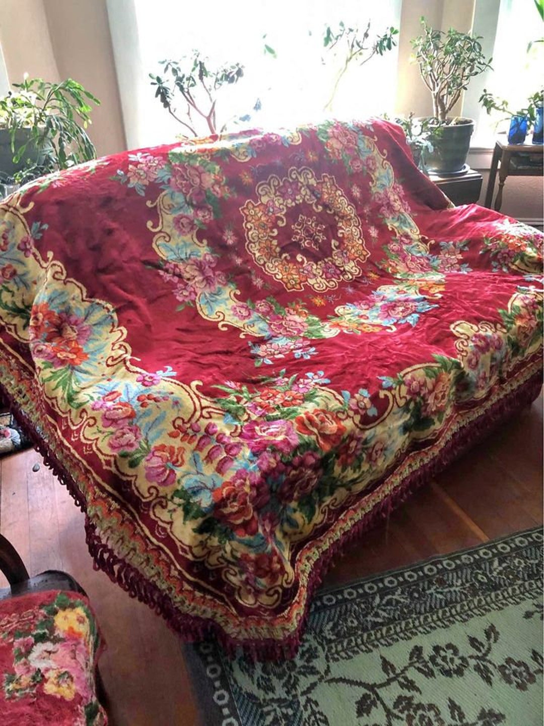 Vintage Italian Velvet Bedspread Vintage Velvet Blanket Etsy