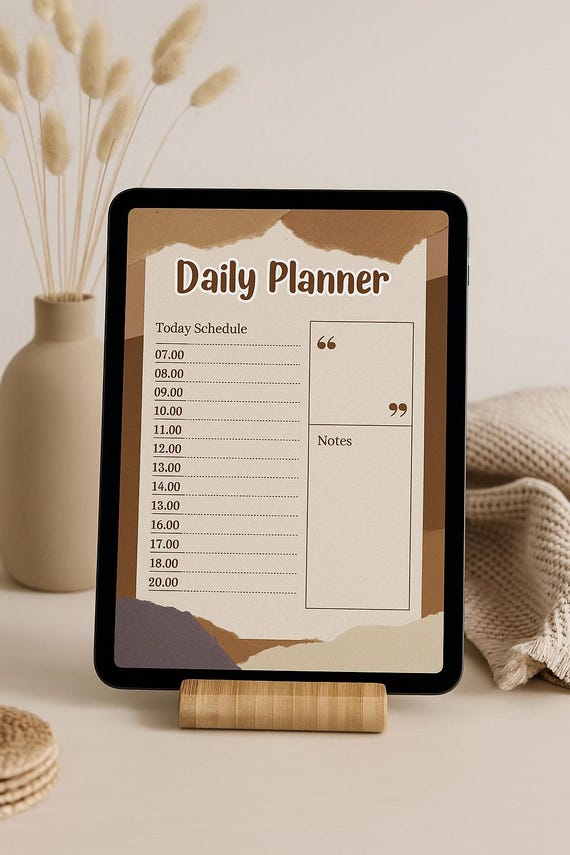 Daily Planner Printable | A4 & US Letter Sizes | Minimalist Tear Paper Design | Digital Download PDF
