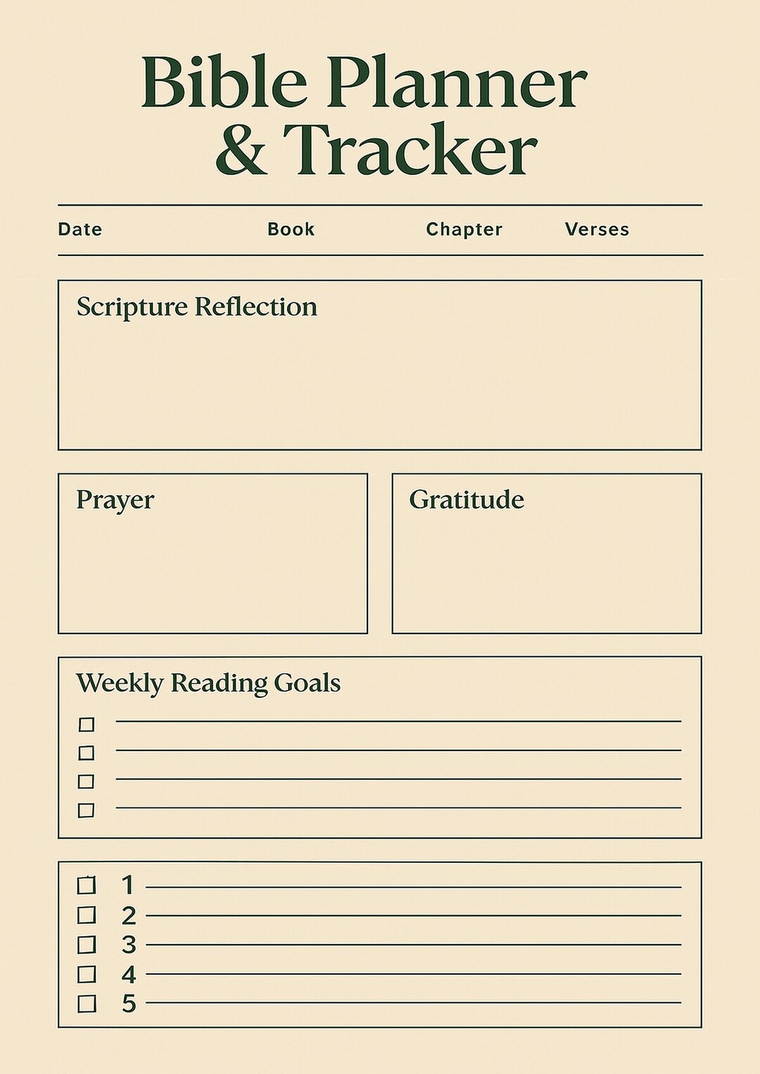 Daily Scripture Planner Bible Planner & Reading Tracker | Printable Faith Journal and Daily ...