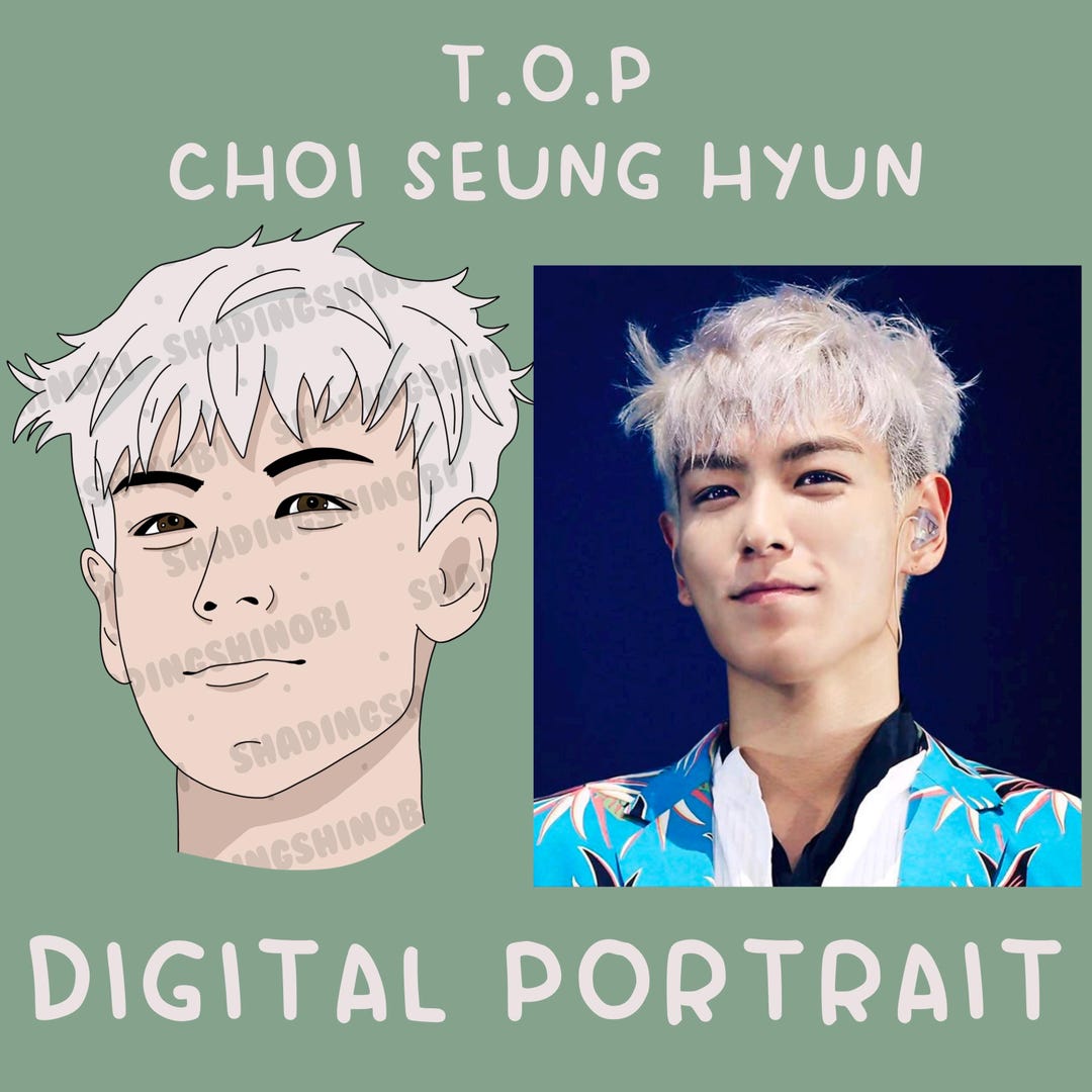 TOP Choi Seung Hyun Digital Portrait Bigbang 2 Images T-shirt Stickers ...