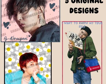 GDRAGON 5 images T-shirt stickers designs set