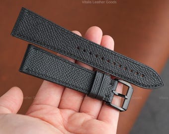 Handgefertigtes Epsom Lederarmband mit Edelstahlschnalle