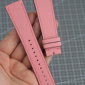 Tarrif Pink Epsom Leather Watch Strap, Personalized Gift, Handmade Custom Watch Band, Personalized Gift, 18mm 20mm 22mm 24mm
