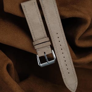 Grey Suede Watch Strap: Custom Watch Bands - 18mm, 20mm 22mm