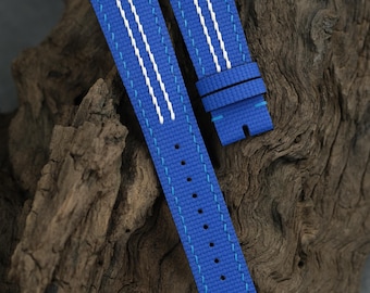 Correa de reloj de tela azul marino - Pulsera de caucho personalizada