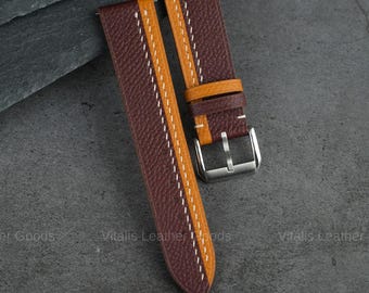 Handcrafted Epsom Leather Watch Strap: Custom Watch Band