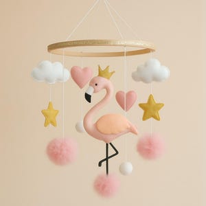 Flamingo Mobile, Flamingo Baby Shower, Pink Flamingo, Flamingo Baby Room Decor, Pink Mobile, Bird Mobile, Wooden Bird Mobile, Flamingo Decor