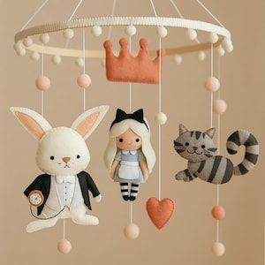 Alice in Wonderland Mobile, Alice in Wonderland, Dream Mobile, Princess invitation, Sleep Mobile, Fairytale Mobile, Story Baby Mobile