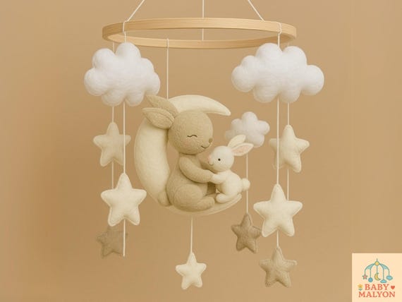 Bunny Baby Mobile, Bunny Baby Shower invitation, Bunny Baby Animals, Bunny Crib Toy, Bunny Crib Mobile, Bunny Nursery Theme, Bunny Family