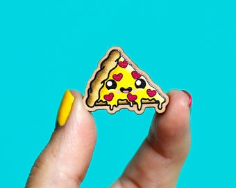 happy pizza pin or magnet