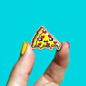 happy pizza pin or magnet