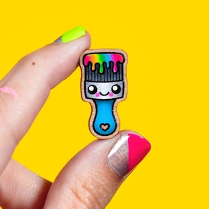 Regenbogen Pinsel Macher Pin oder Magnet