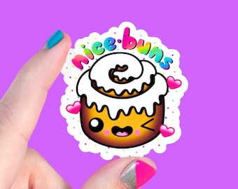 Cinnamon Roll Sticker, Kawaii Food Vinyl Decal, Laptop Water Bottle Sticker