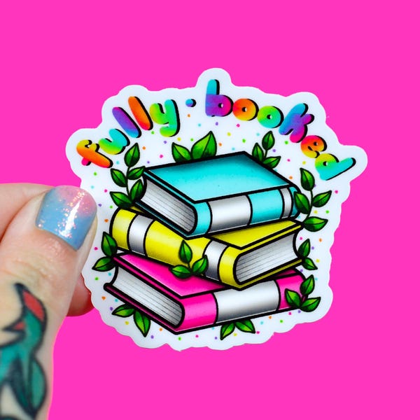 fully booked / book lover read more bookworm vinyl sticker
