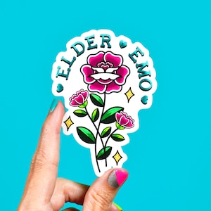 elder emo rose vinyl sticker