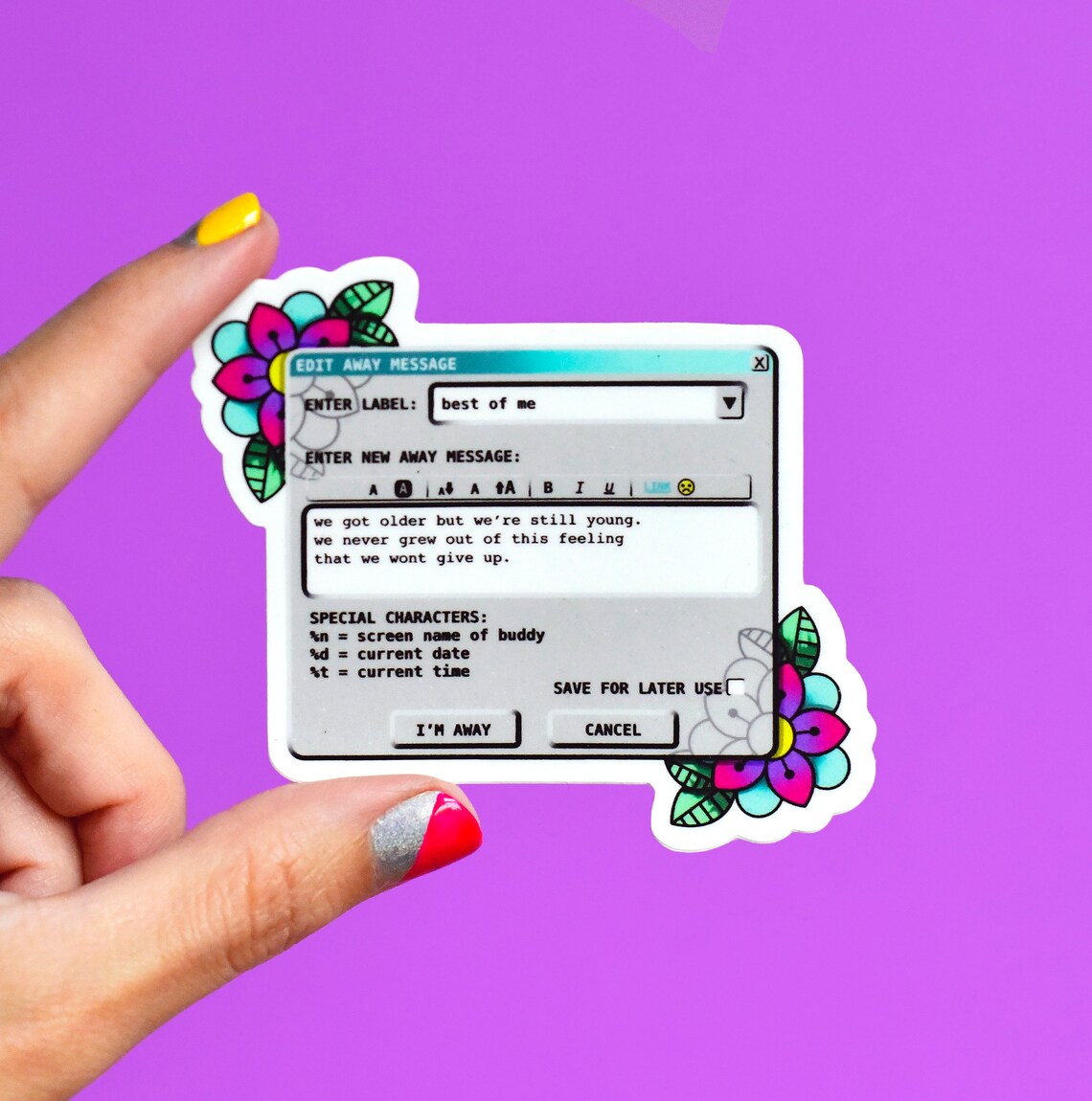 Classic Gray Aol Aim Away Message / Emo Elder Pop Punk Vinyl - Etsy