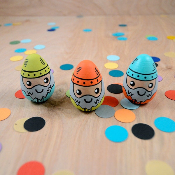 one pocket pal gnome / miniature hand painted wooden garden gnome