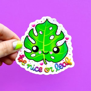 be nice of Blatt / Monstera Blatt Pflanze Vinyl Sticker