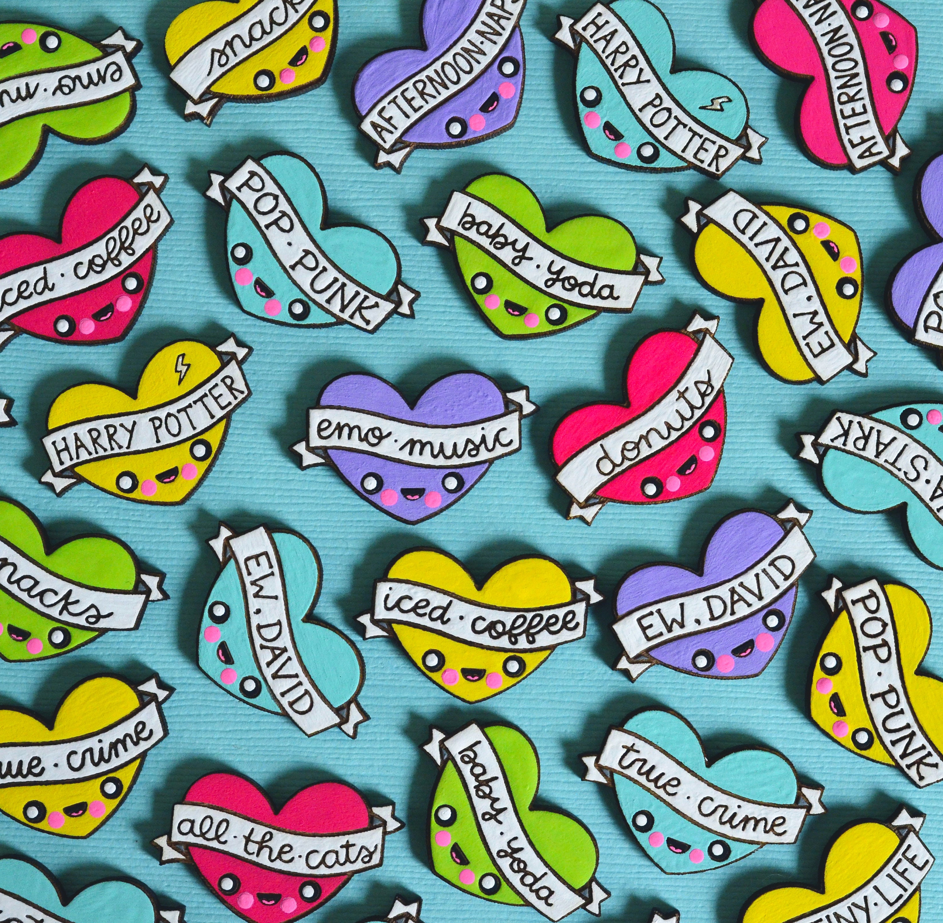 you pick the color / happy heart lapel pin