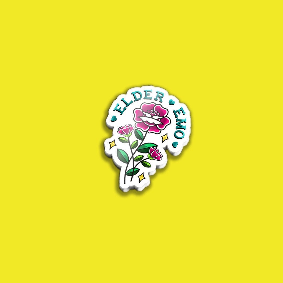 elder emo rose vinyl sticker