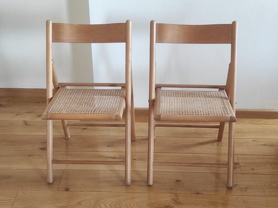 籐製折りたたみ椅子2脚セット イタリア製 1970年代 - Etsy 日本