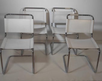 One of Four S33 Leather Chairs By Mart Stam 1970s