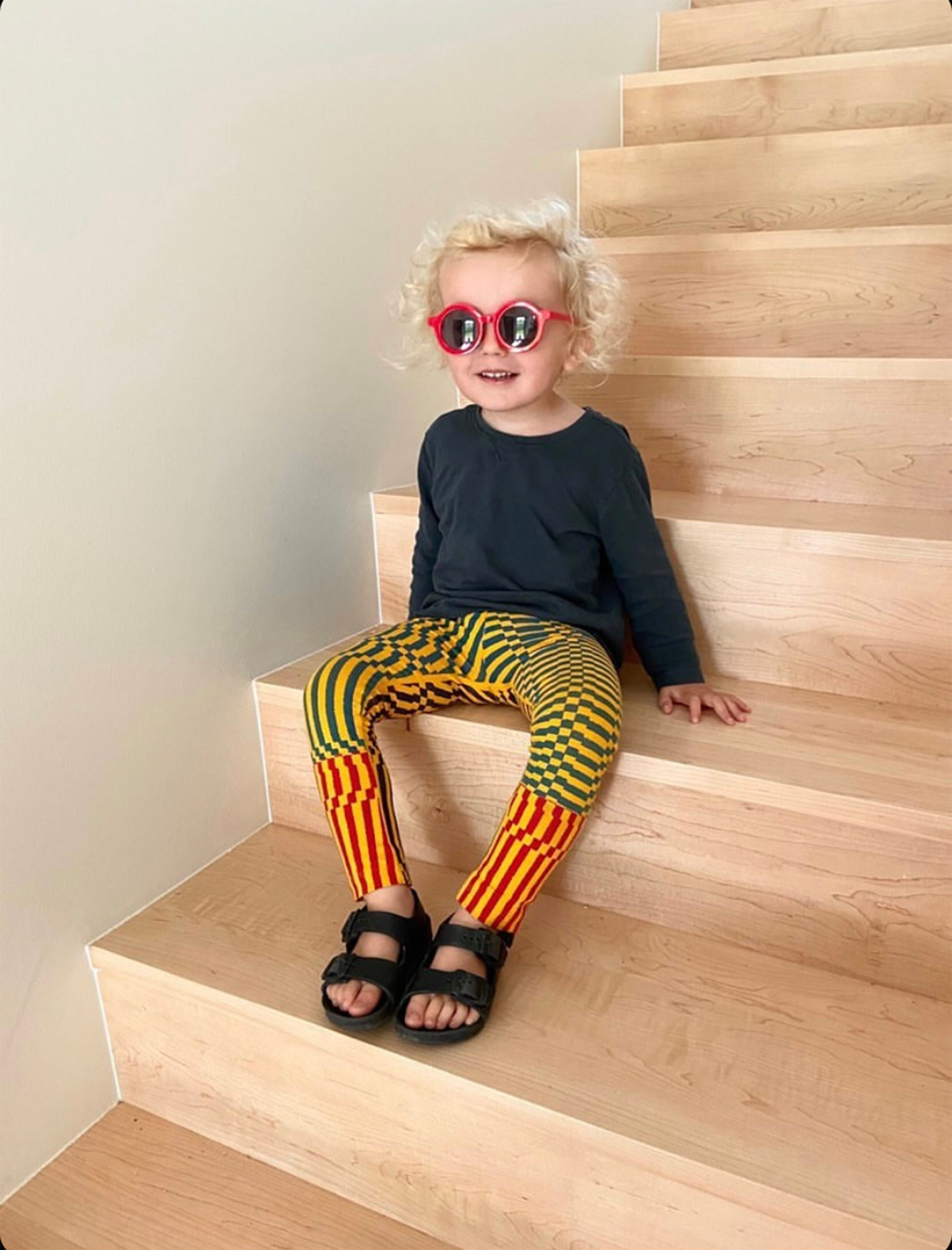 Unisex Children & Baby Leggings - Orange Vertical Stripes – Albie