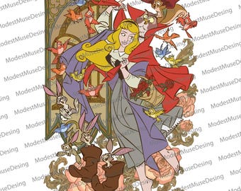 Retro Disney Princess Aurora Png, Vintage Disney Princess Png, Disney Girl Trip, Disney Woman Png, Disney Princess Png, Digital Prints