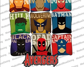 Avengers Png, Super Heroes Clipart, Avengers Printable Image, Hulk Clipart, Marvel Superhero Png, Spiderman Clipart, Marvel Character Png