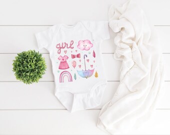Watercolor Girl Team Png, Baby Announcement Png, Pregnancy Announcement Png, Welcome Baby, Digital Files, Digital Prints