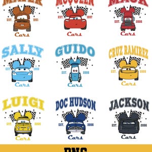 Disney Cars Bundle Png, Cars Clipart, Family Trip Png, Family Matching Shirt Png, Cars Couple Png, Family Vacation 2025 Png, Png File