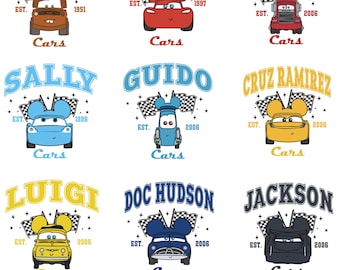 Disney Cars Bundle Png, Cars Clipart, Family Trip Png, Family Matching Shirt Png, Cars Couple Png, Family Vacation 2025 Png, Png File