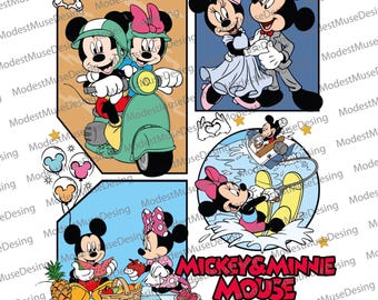 Mickey en Minnie png, Disneyland png, Valentijn png, familievakantie png, Disney png, digitale print