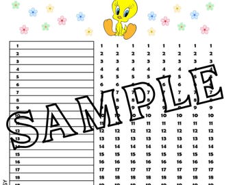 Générateur de nombres 30 lignes X8 plateau de jeu de bingo. Téléchargement instantané numérique imprimable