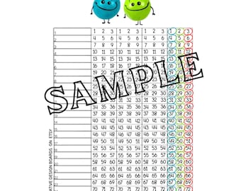 Gioco Smiley Chaser Block Chase con 25 linee e 4 generatori di numeri, formato 8,5 x 11 pollici. Download immediato e stampabile.