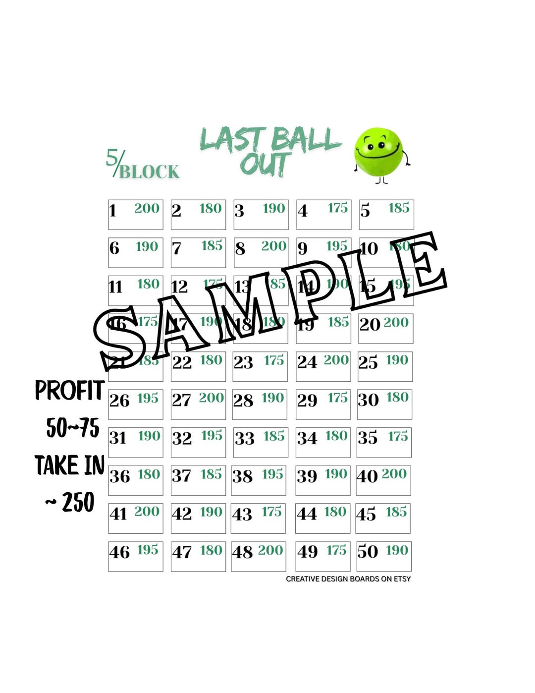 Last Ball Out~ 3 Boards 4~5~6 Ball Drop Bingo Board Game. Printable ...